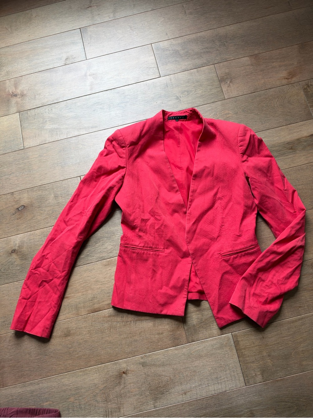 Theory Women's Pink Open-Front Blazer